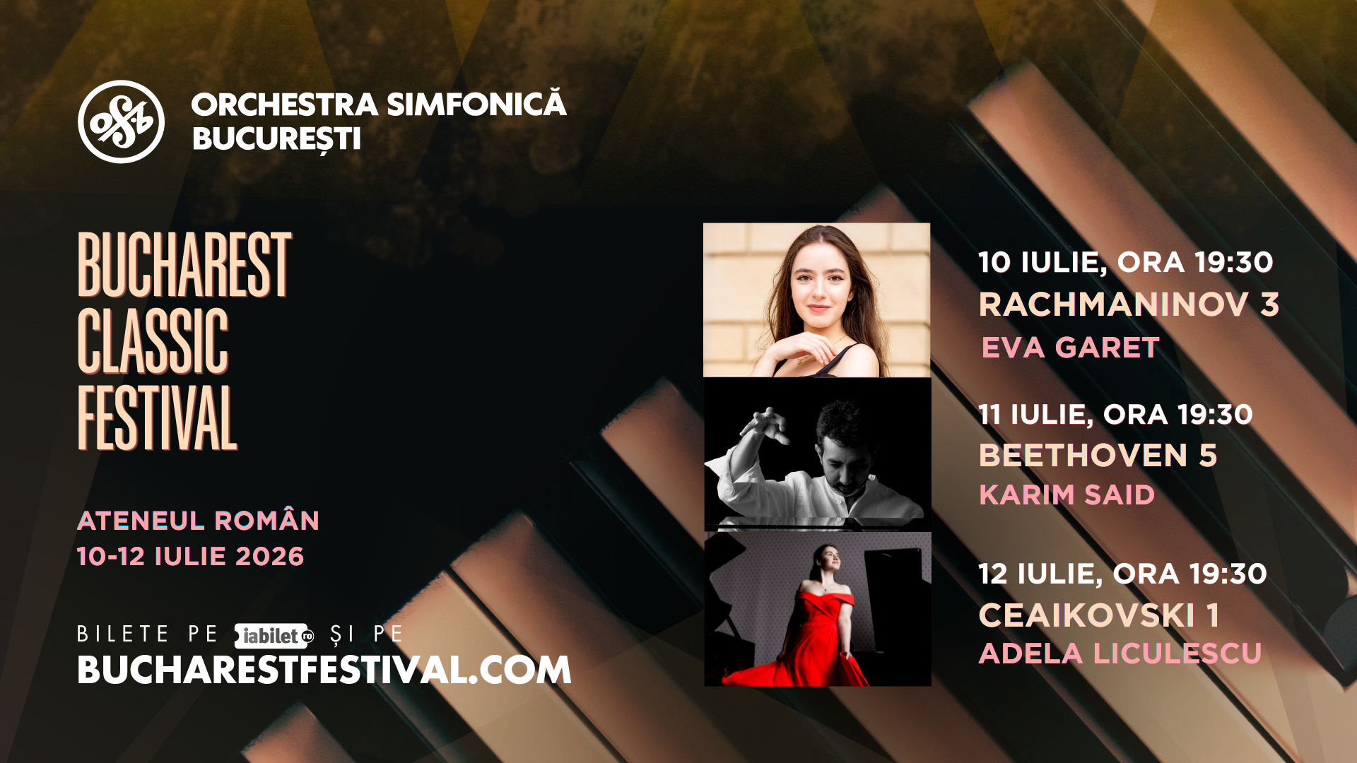 Bucharest Classic Festival – Ediția I – Trei seri de capodopere clasice și romantice la Ateneul Român, 10–12 Iulie 2026