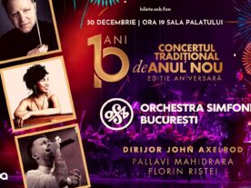 Orchestra Simfonică București și John Axelrod revin alături de Pallavi Mahidrara și Florin Ristei pe scena Sălii Palatului pentru a-ți oferi o experiență emoționantă: ediția aniversară cu numărul zece a Concertului Tradițional de Anul Nou!